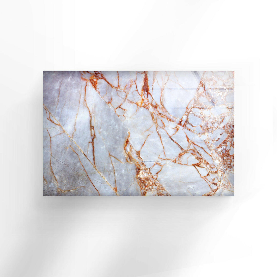 Rose Gold Marble Abstract Tempered Glass Wall Art