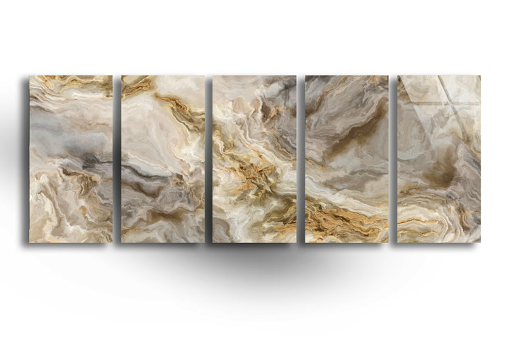 White Marble Gray & Gold Veins Glass Wall Art, picture on glass wall art, photos printed on glass