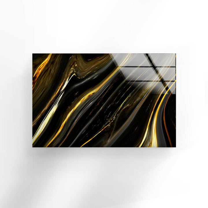 Black Gold Marble Glass Wall Art glass image printing, glass prints from photos