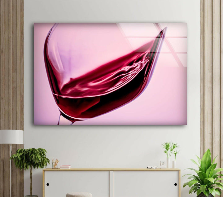 Red Wine Kitchen Glass Wall Art, picture on glass wall art, photos printed on glass