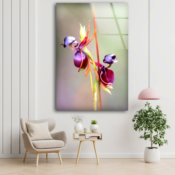 Flying Duck Orchid Glass Wall Art, glass wall decor, glass wall art decor