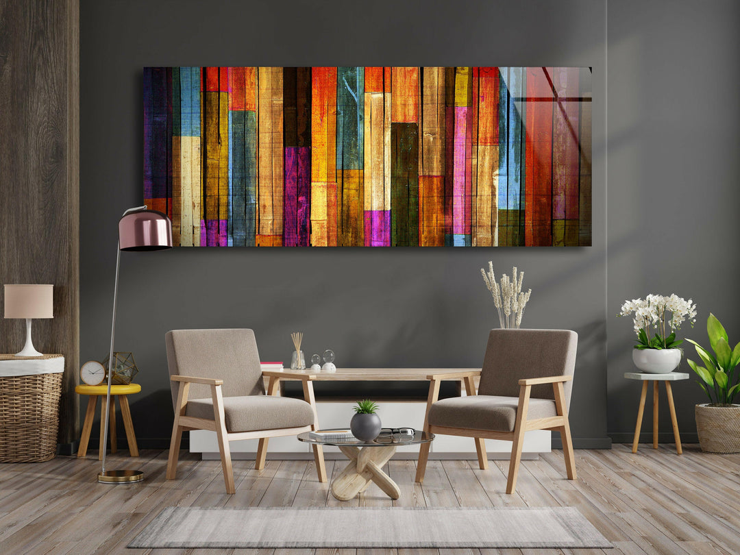 Colorful Wooden Glass Wall Art, custom glass pictures, glass art prints