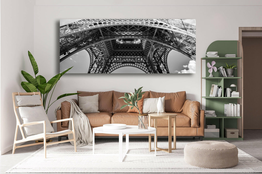 Under Eiffel Tower Paris Glass Wall Art, glass pictures for Wall, glass prints wall art