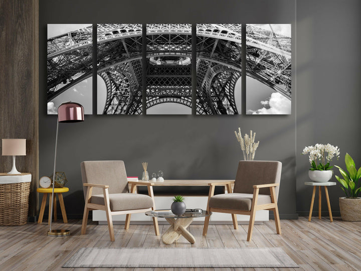 Under Eiffel Tower Paris Glass Wall Art, photo print on glass, prints on glass wall art