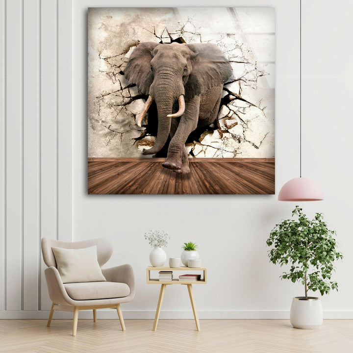 3D Elephant Glass Wall Art art glass wall art, glass wall art pictures