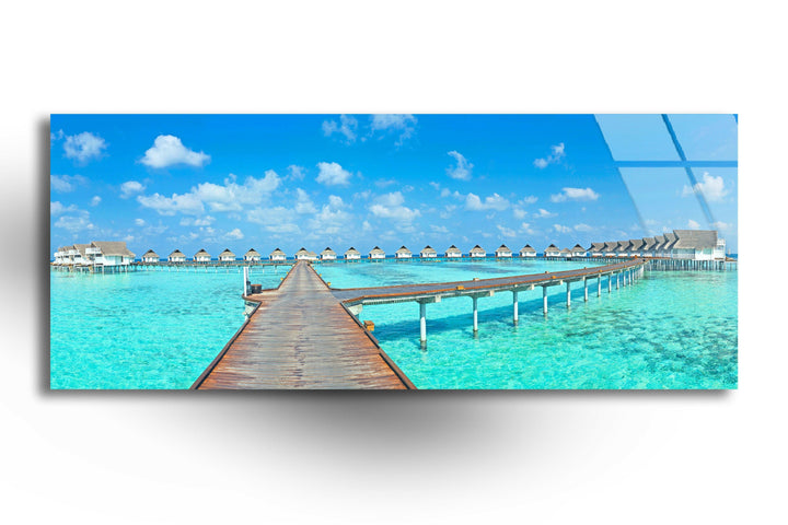 Tropical Maldives Glass Wall Art, custom glass photo prints, large glass prints