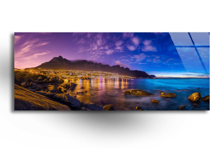 Cape Town Night Landscape Glass Wall Art, Glass Printing Wall Art, Print photos on glass