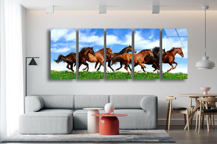 Galloping Horses Glass Wall Art, glass photo prints, glass picture prints