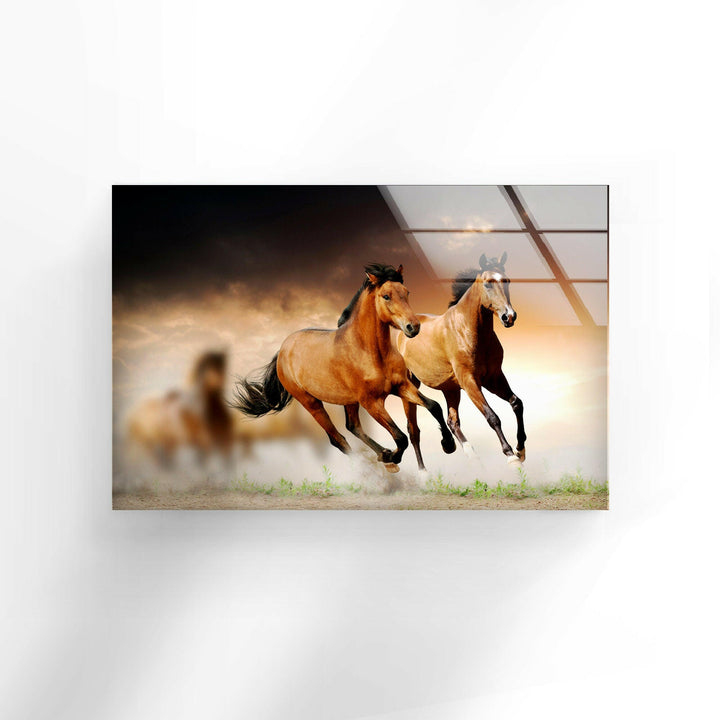 Wild Horses Running Glass Wall Art picture on glass wall art, photos printed on glass