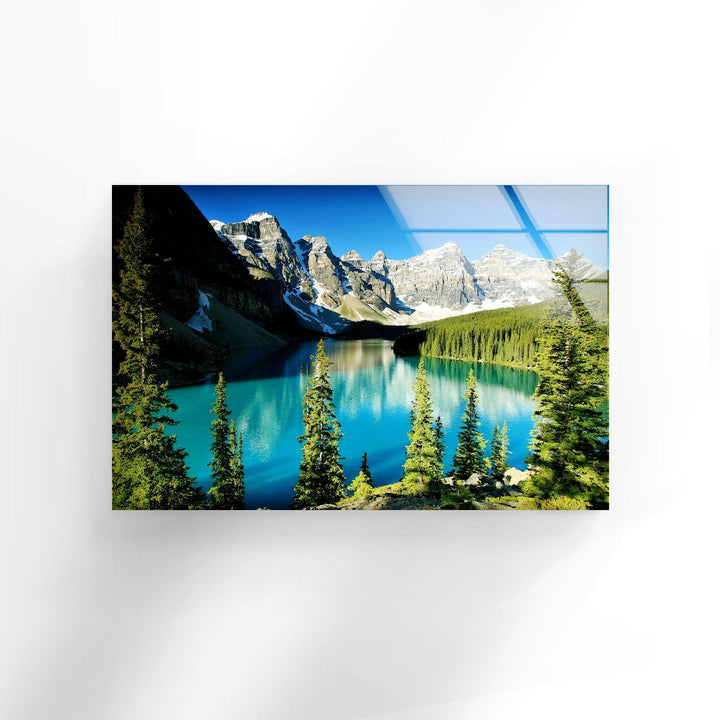 Moraine Lake Nature Glass Wall Art large glass photo prints, glass wall photos