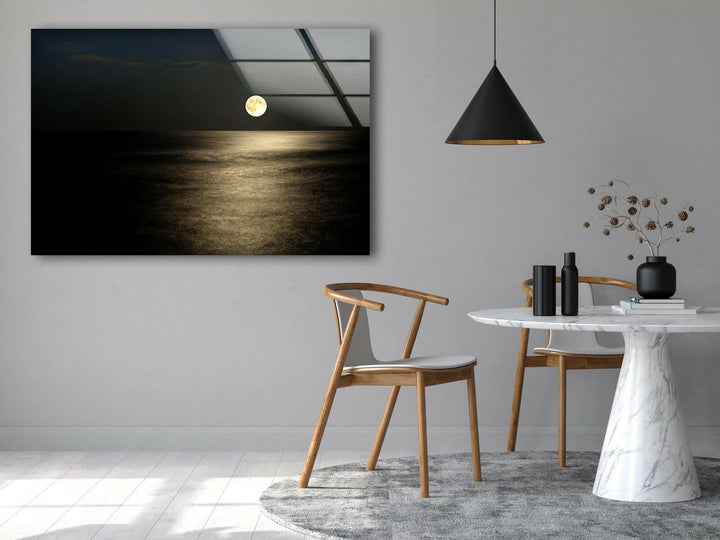 Full Moon Rising Glass Wall Art glass image printing, glass prints from photos