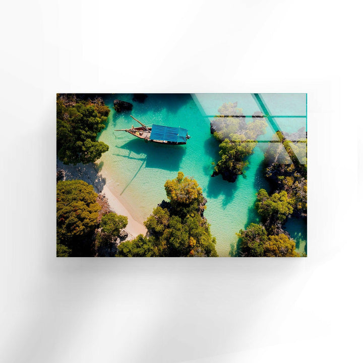 Kwale Island Glass Wall Art picture on glass wall art, photos printed on glass