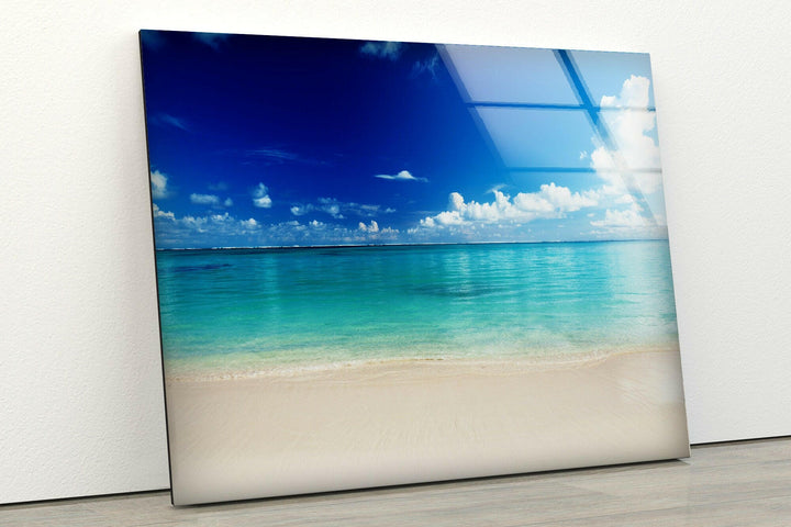 Tropical Maldives Beach Glass Wall Art