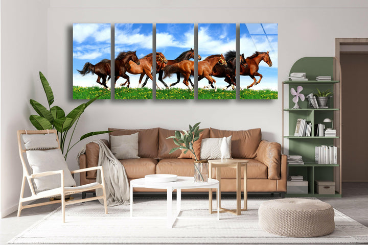 Galloping Horses Glass Wall Art, glass image printing, glass prints from photos