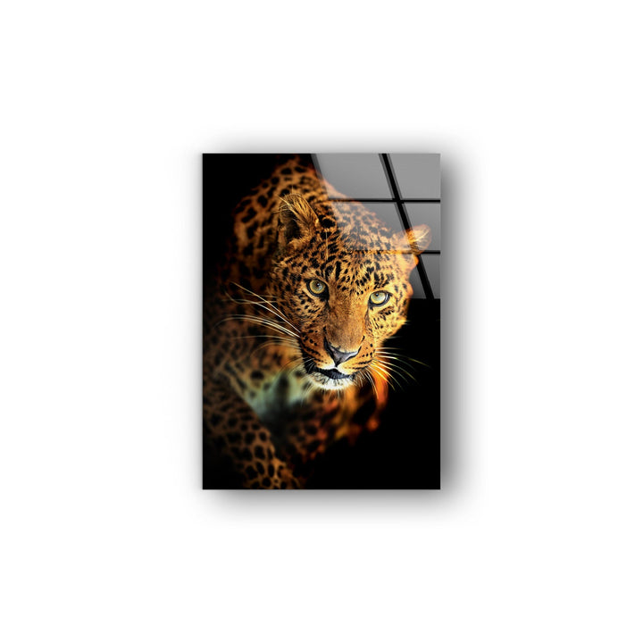 Portrait of a Leopard Glass Wall Art large glass photo prints, glass wall photos