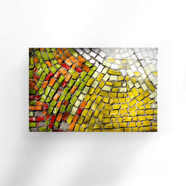 Mosaic Bricks Abstract Glass Wall Art