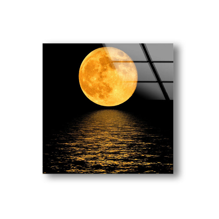 Moonlight Orange Glass Wall Art custom glass photo prints, large glass prints