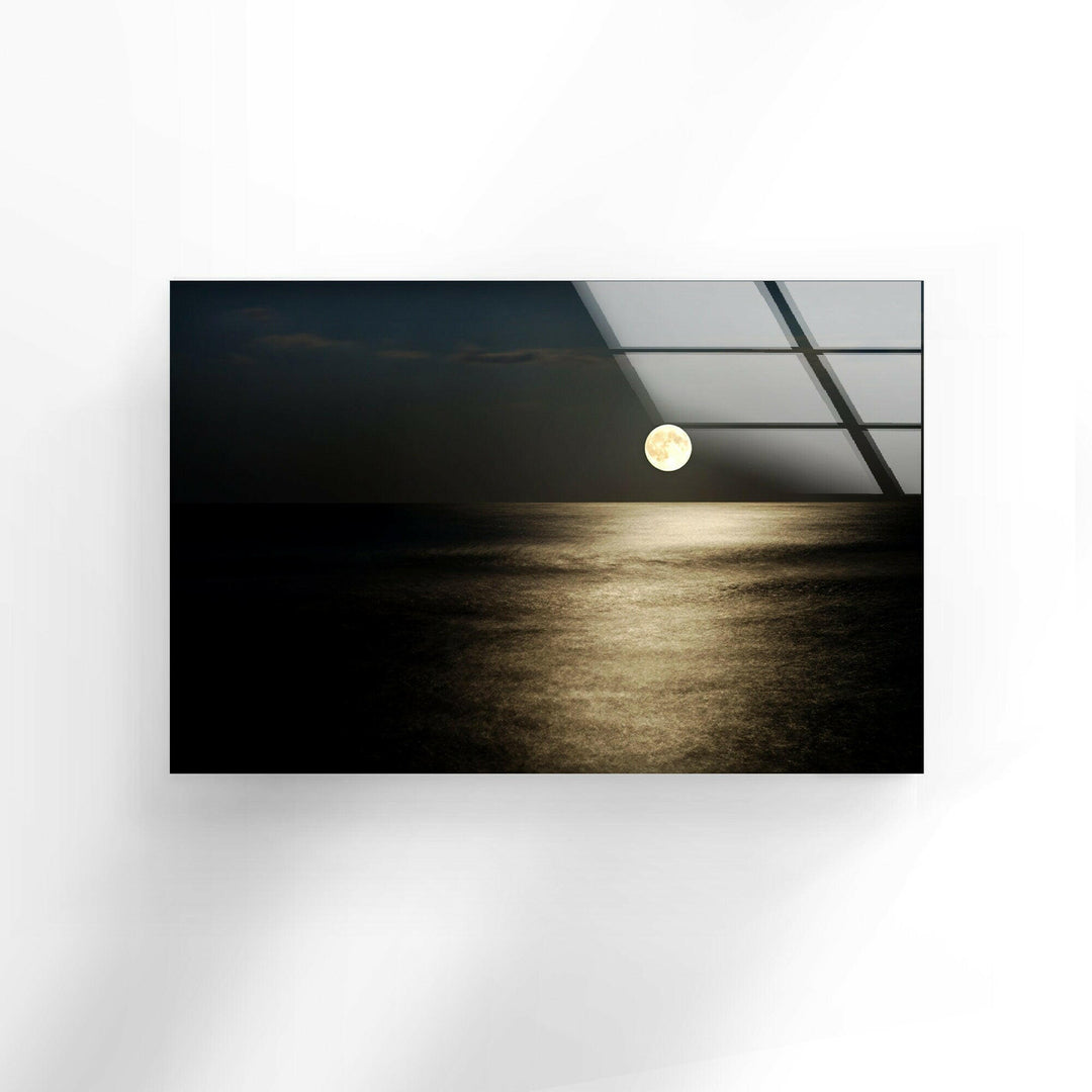 Full Moon Rising Glass Wall Art Glass Printing Wall Art, Print photos on glass