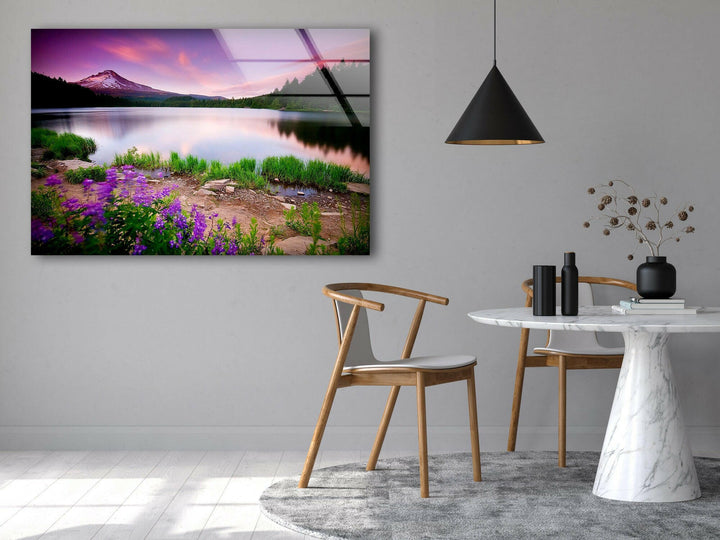 Sunset Purple Over Sea Glass Wall Art custom glass photo prints, large glass prints