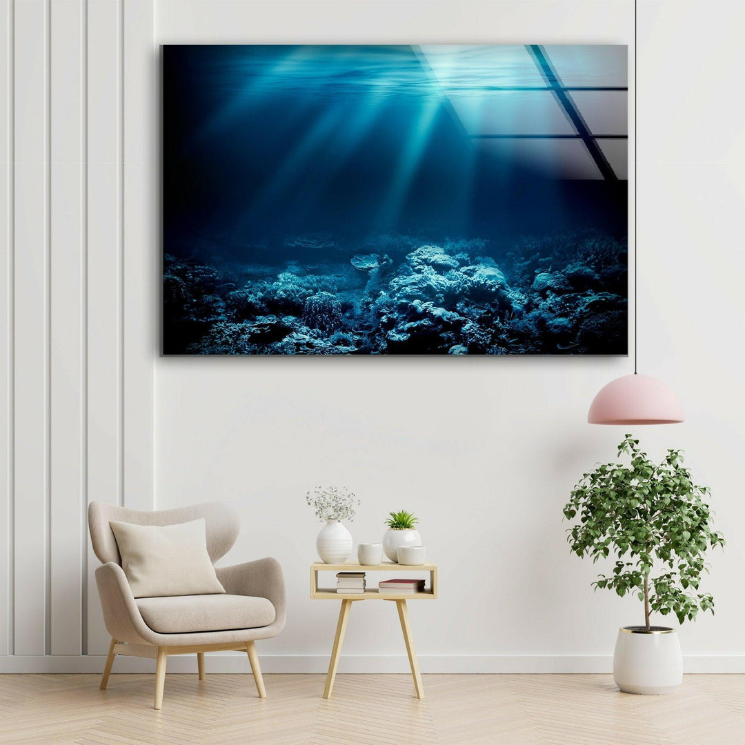 Deep Ocean Blue Glass Wall Art art glass wall art, glass wall art pictures