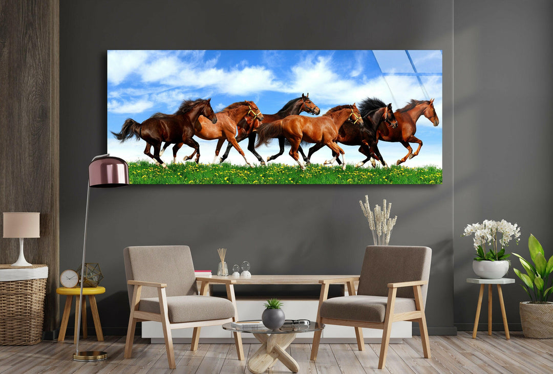 Galloping Horses Glass Wall Art, Glass Printing Wall Art, Print photos on glass