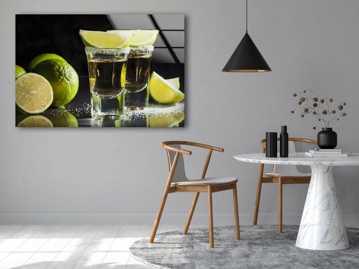 Tequila Shots Glass Wall Art, glass image printing, glass prints from photos