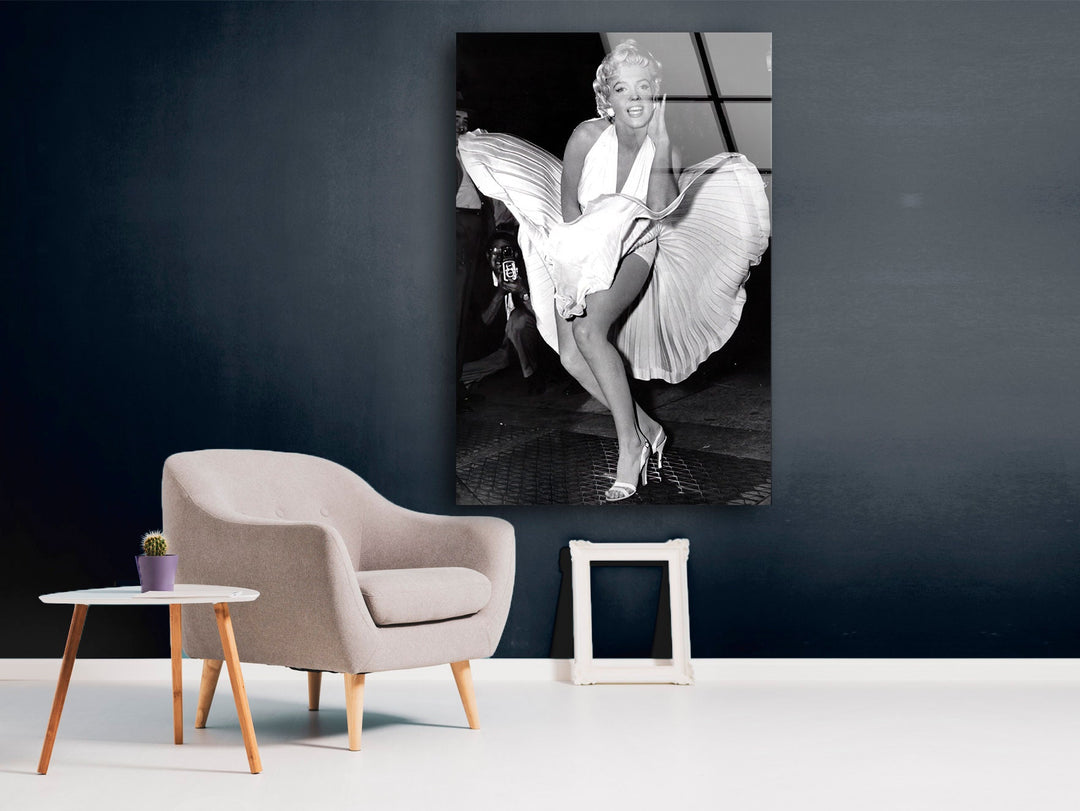 Marilyn Monroe Portre Glass Wall Art picture on glass wall art, photos printed on glass
