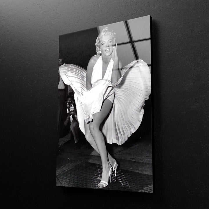 Marilyn Monroe Portre Glass Wall Art print picture on glass, Tempered Glass Wall Art
