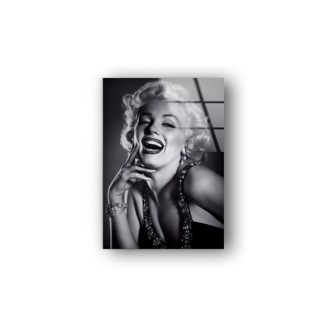 Marilyn Monroe Black & White Glass Wall Art photo print on glass, prints on glass wall art
