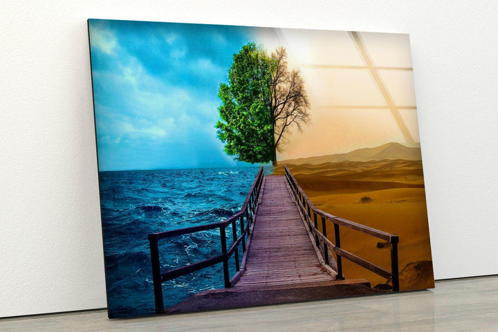 Desert & Ocean Tree Glass Wall Art art glass wall art, glass wall art pictures