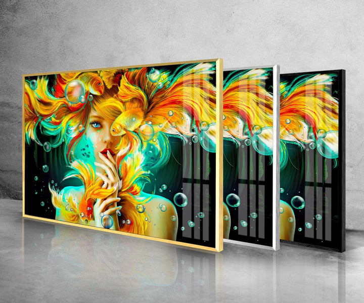 Fantasy Girl Glass Wall Art