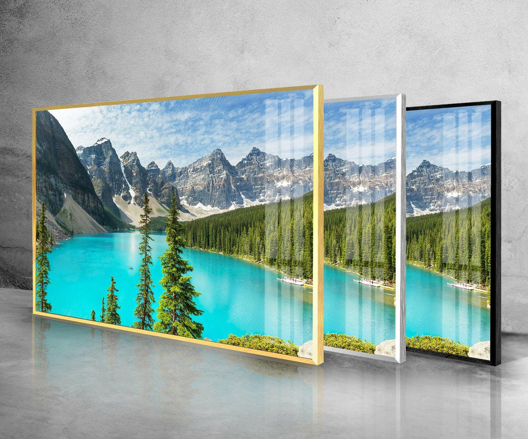 Moraine Lake Landscape Glass Wall Art