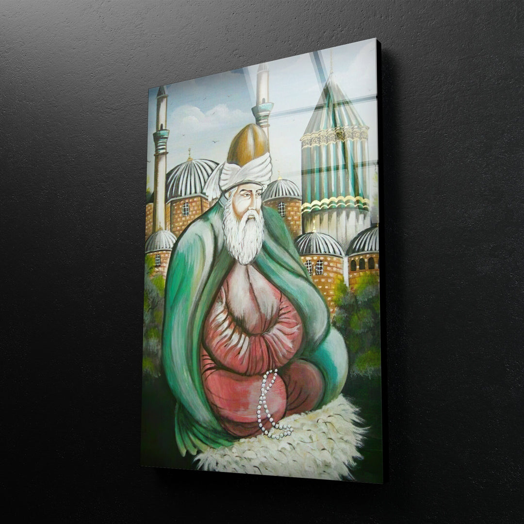 Rumi Mevlana Glass Wall Art Decor Ideas