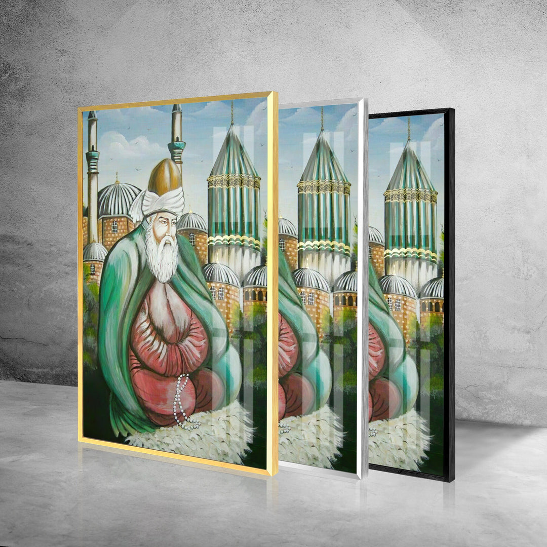 Rumi Mevlana Tempered Glass Wall Art Designs