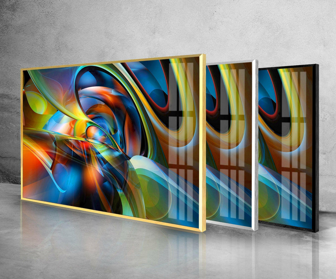 Vibrant & Futuristic Abstract Glass Wall Art glass pictures for Wall, glass prints wall art
