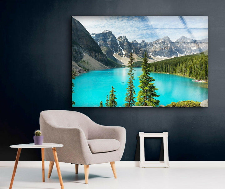 Moraine Lake Landscape Glass Wall Art