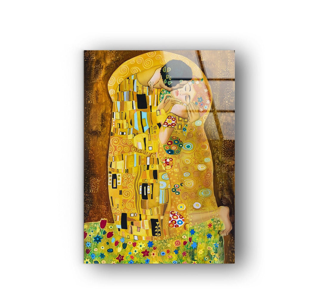 Gustav Klimt The Kiss Modern Wall Art on Glass