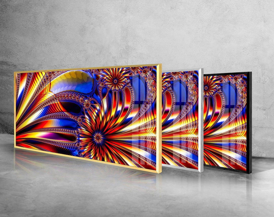 Blue & Orange Abstract Colored Glass Wall Art glass image printing, glass prints from photos
