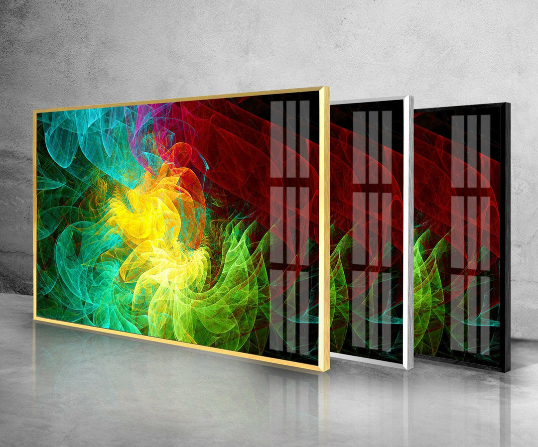 Colorful Fractal Abstract Glass Wall Art stained glass wall art, stained glass wall decor