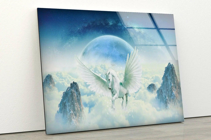 Pegasus Mythology Glass Wall Art glass art painting, glass art for the Wall