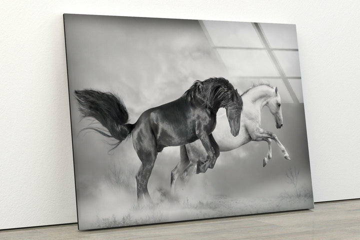 Wild Horses Running Glass Wall Art print picture on glass, Tempered Glass Wall Art