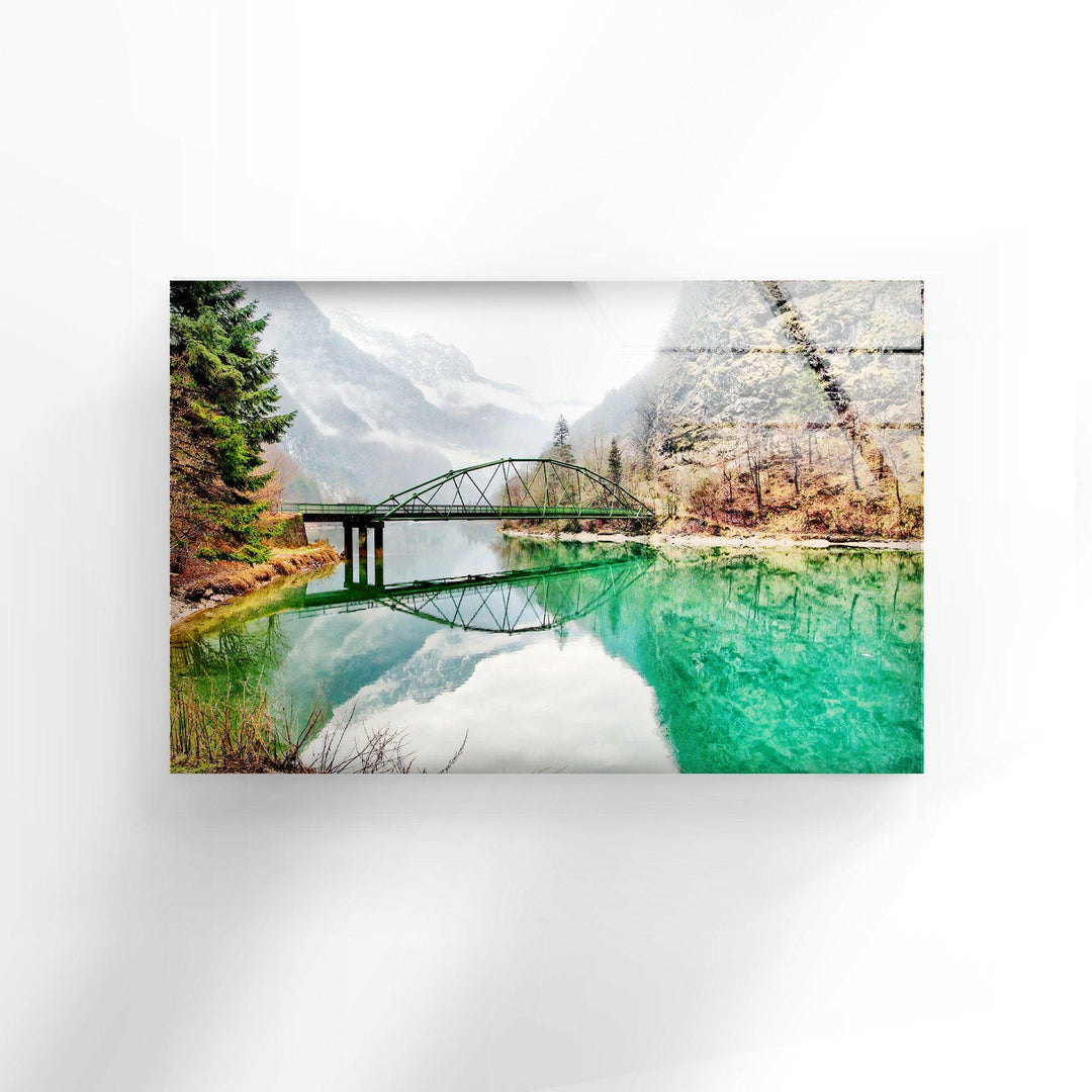 Bridge Over a Lake Glass Wall Art large glass photo prints, glass wall photos