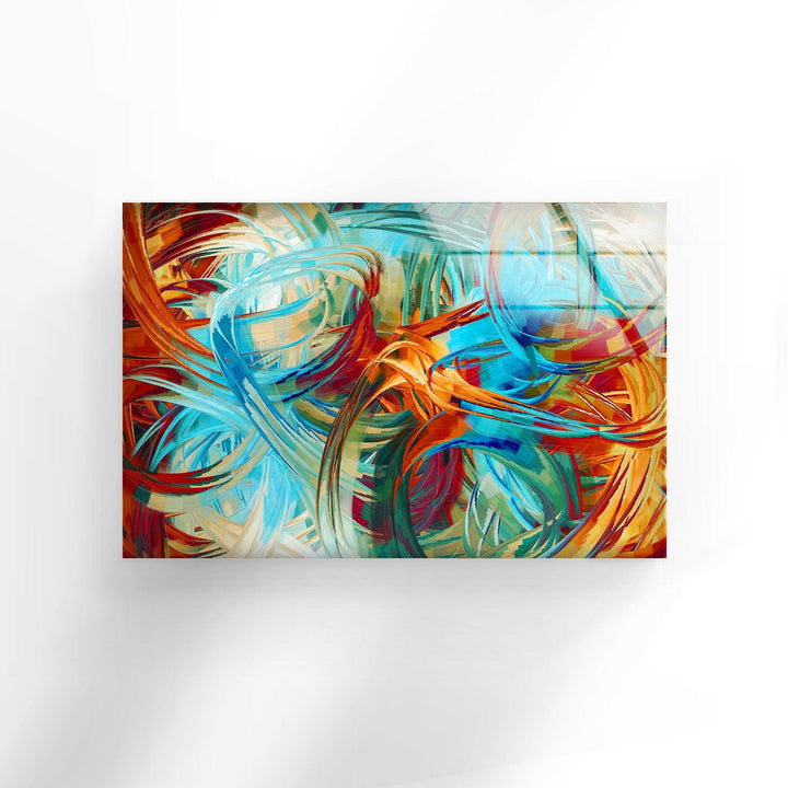 Brightly Blue Abstract Painting Glass Wall Art photo print on glass, prints on glass wall art