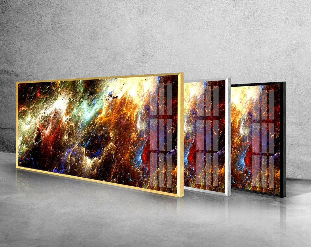 Colorful Cosmic Galaxy Glass Wall Art, glass image printing, glass prints from photos