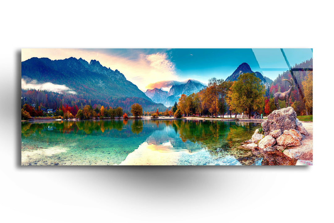 Lake Jasna Nature Landscape Glass Wall Art, picture on glass wall art, photos printed on glass