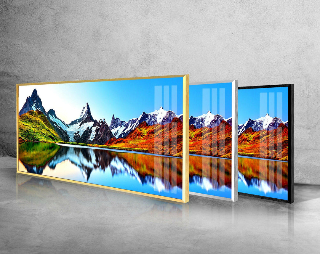 Lake Bachalpsee & Mountain Landscape Glass Wall Art, art glass wall art, glass wall art pictures