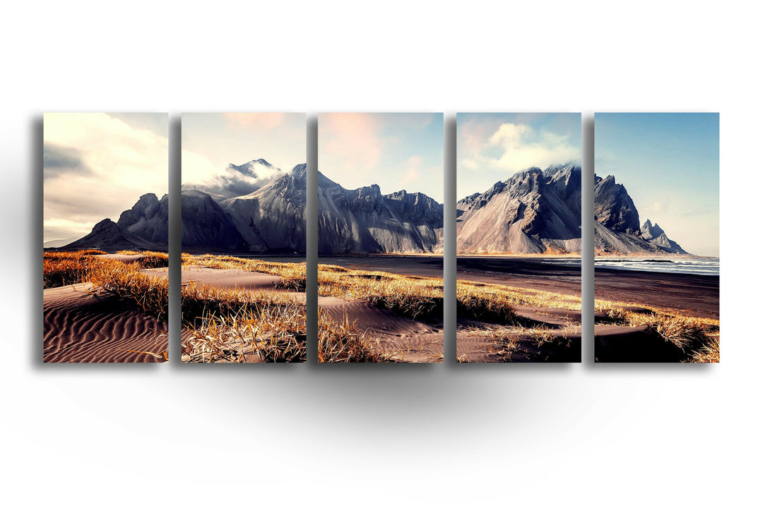 Iceland Colorful Seascape Glass Wall Art, large glass photo prints, glass wall photos