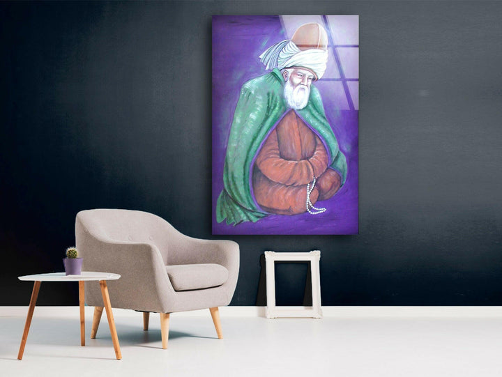 Rumi Mevlana Glass Wall Art Decor | Glass Art Prints