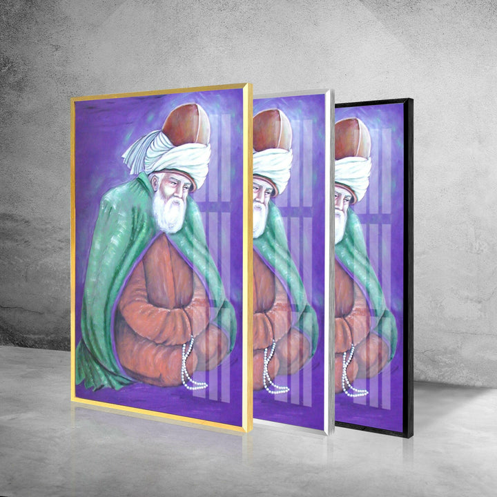 Rumi Mevlana Picture on Glass | Elegant Wall Art