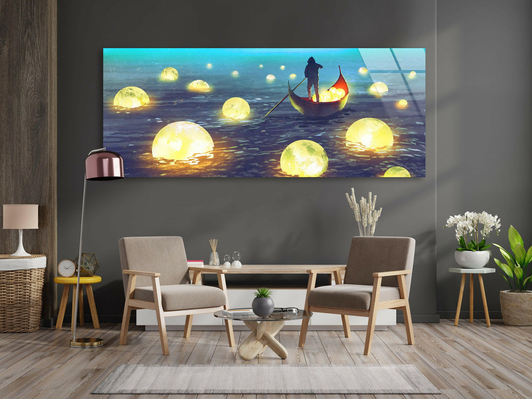 Moons on Sea Glass Wall Art large glass photo prints, glass wall photos